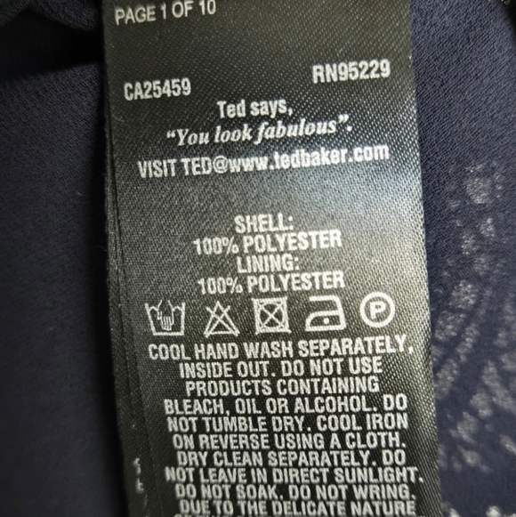 Ted Baker Omarri Lace-Trimmed Peplum Top Blue Unconventional Lace - Picture 6 of 7